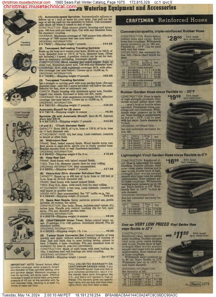 1980 Sears Fall Winter Catalog, Page 1075