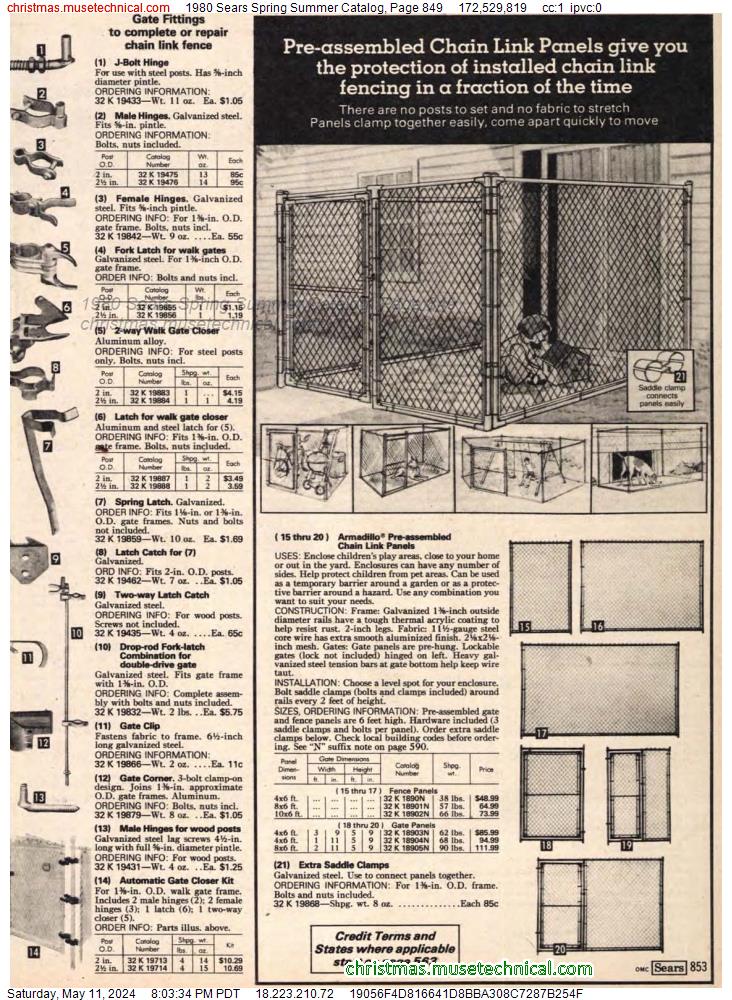 1980 Sears Spring Summer Catalog, Page 849