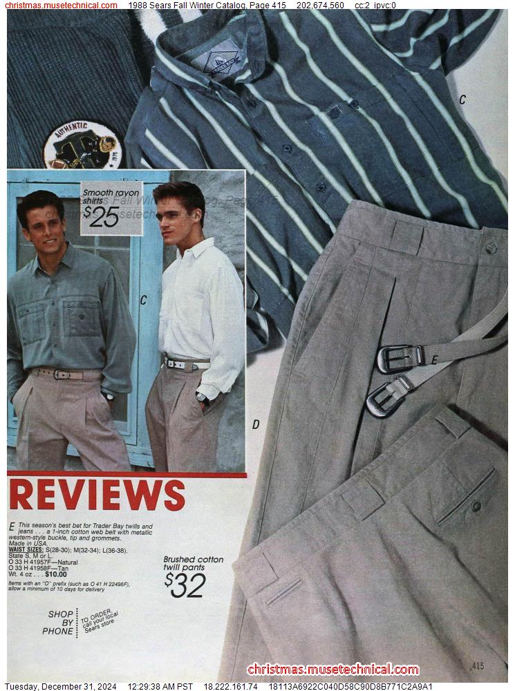 1988 Sears Fall Winter Catalog, Page 415