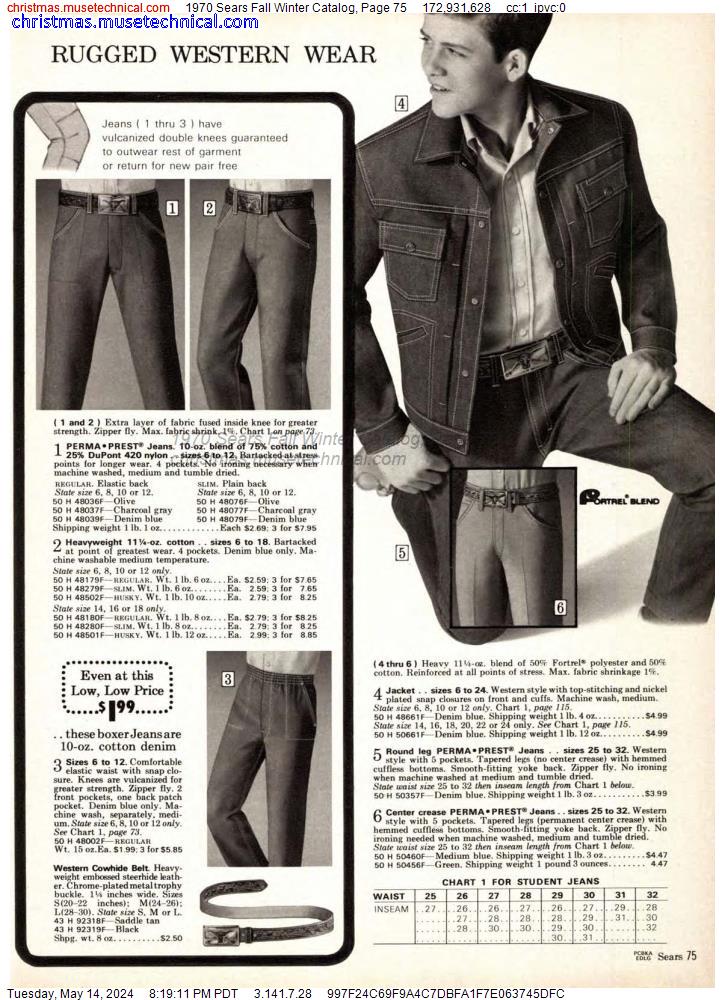 1970 Sears Fall Winter Catalog, Page 75