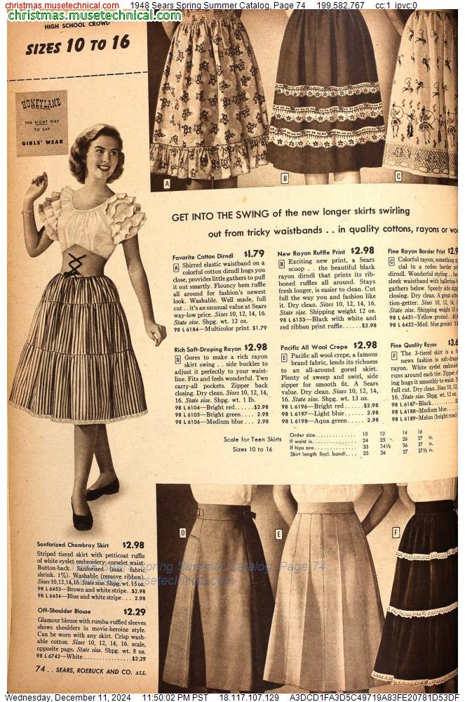 1948 Sears Spring Summer Catalog, Page 74