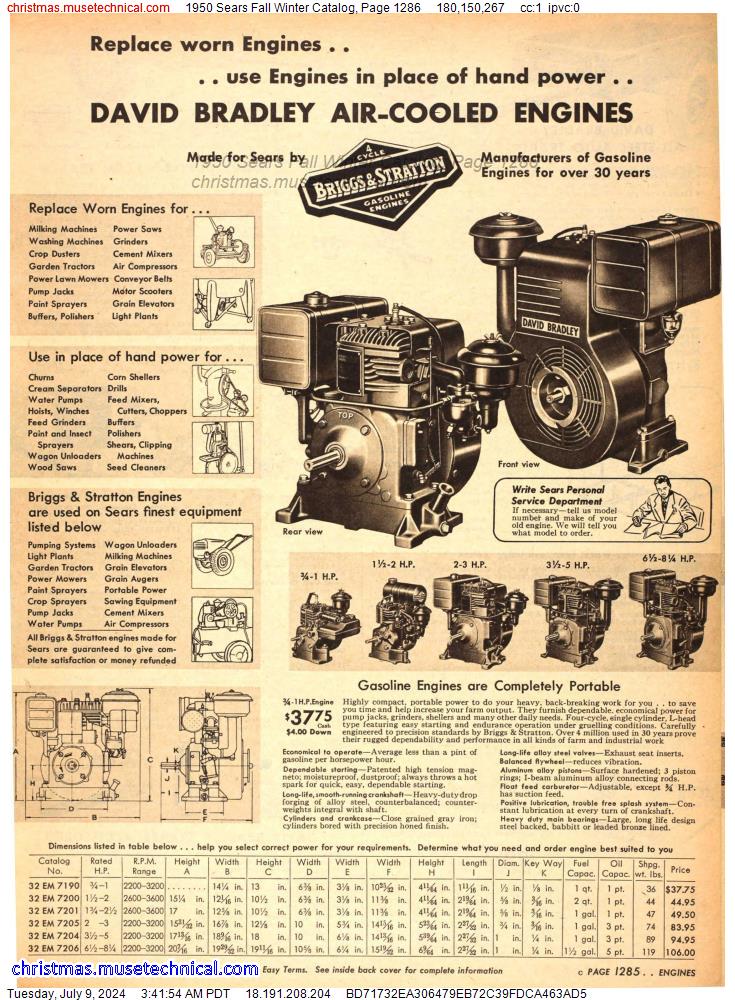 1950 Sears Fall Winter Catalog, Page 1286