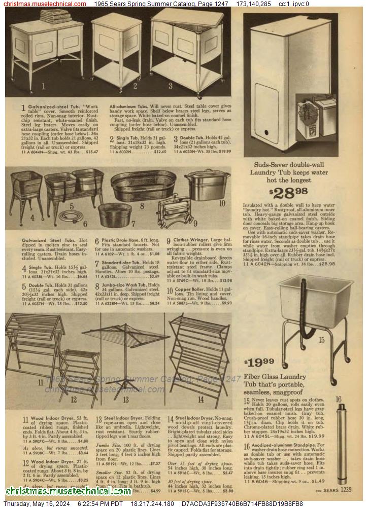 1965 Sears Spring Summer Catalog, Page 1247