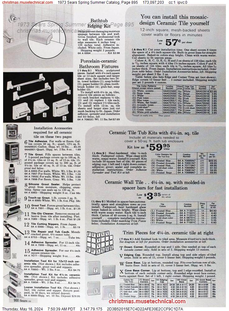 1973 Sears Spring Summer Catalog, Page 895