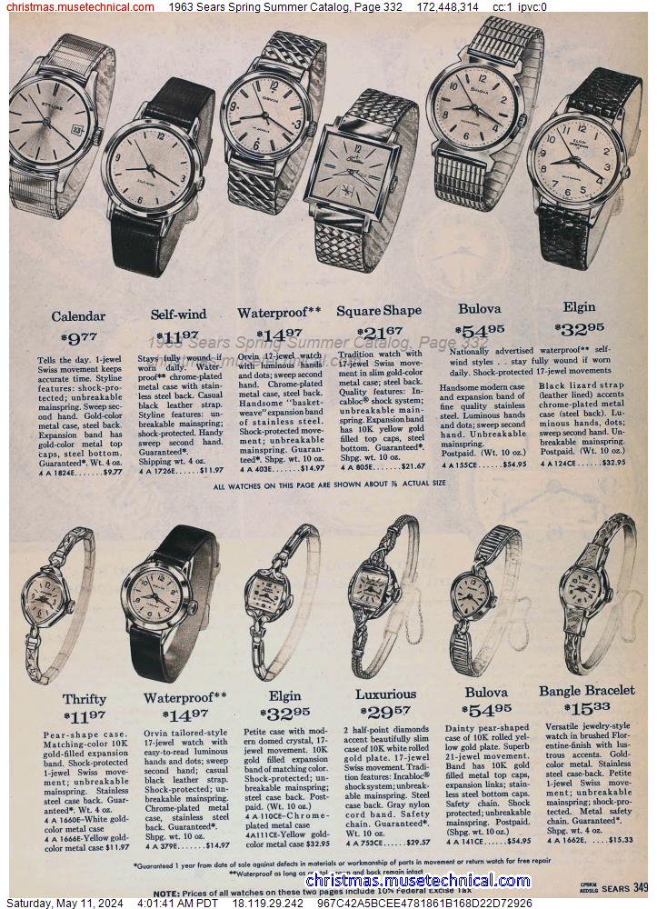 1963 Sears Spring Summer Catalog, Page 332