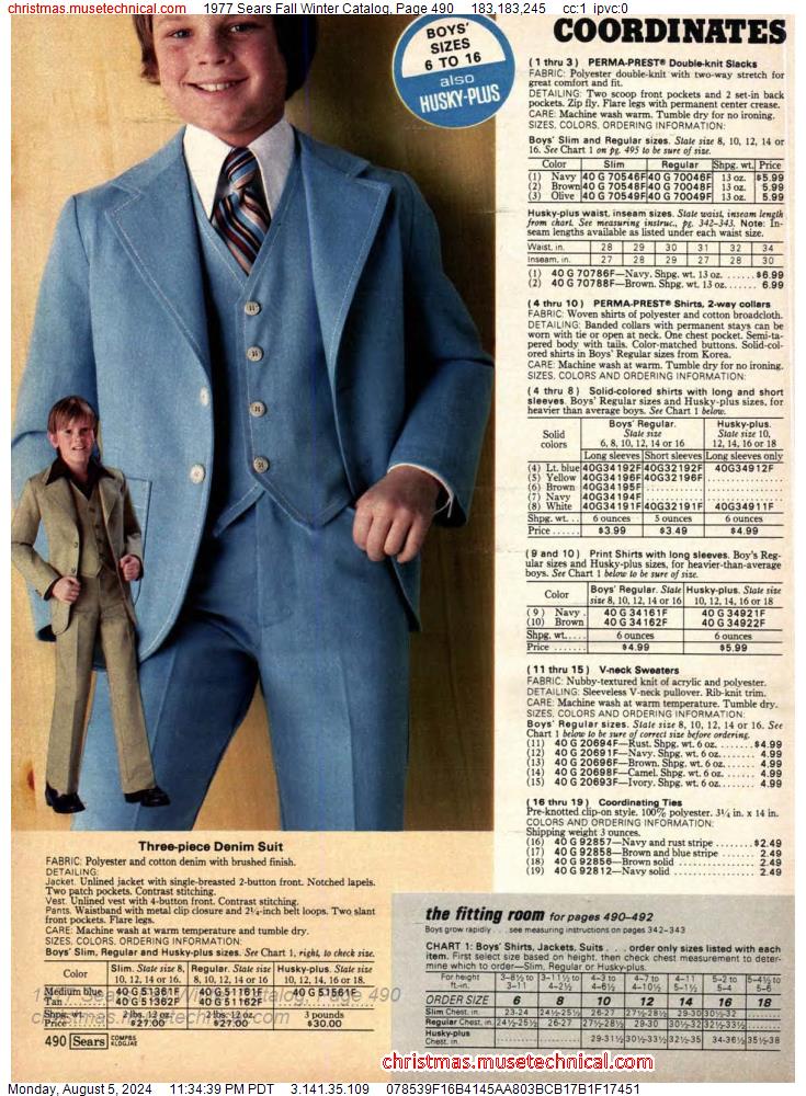 1977 Sears Fall Winter Catalog, Page 490