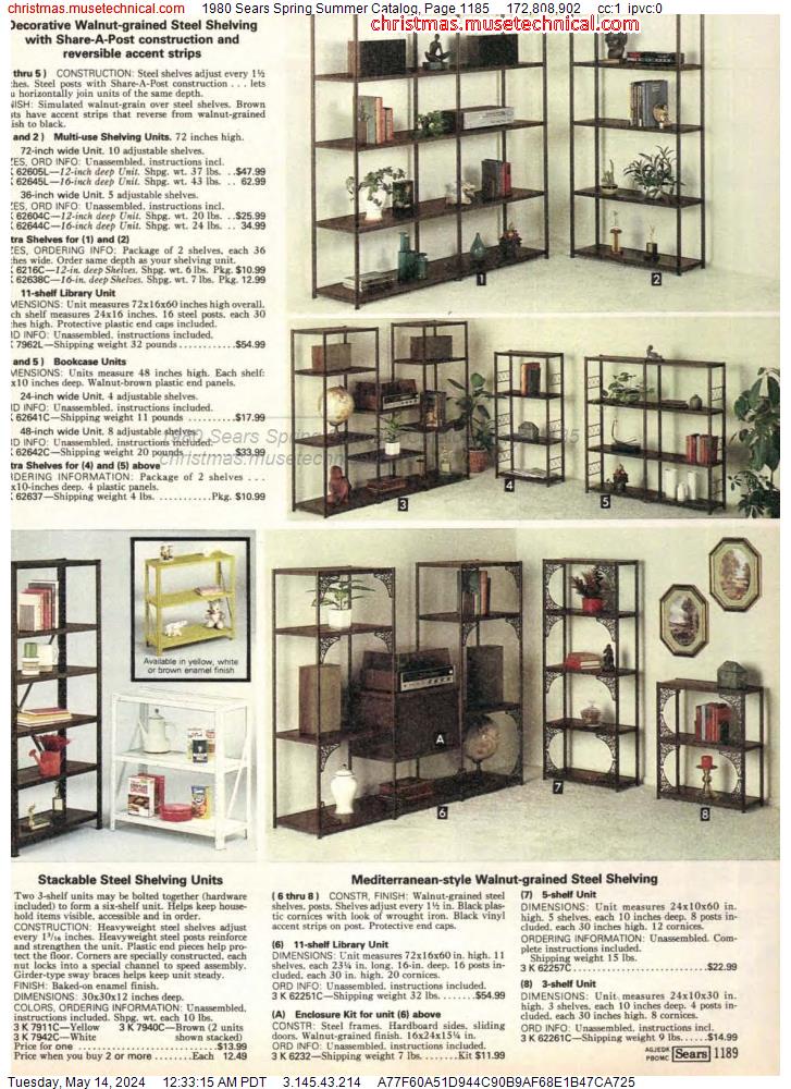 1980 Sears Spring Summer Catalog, Page 1185