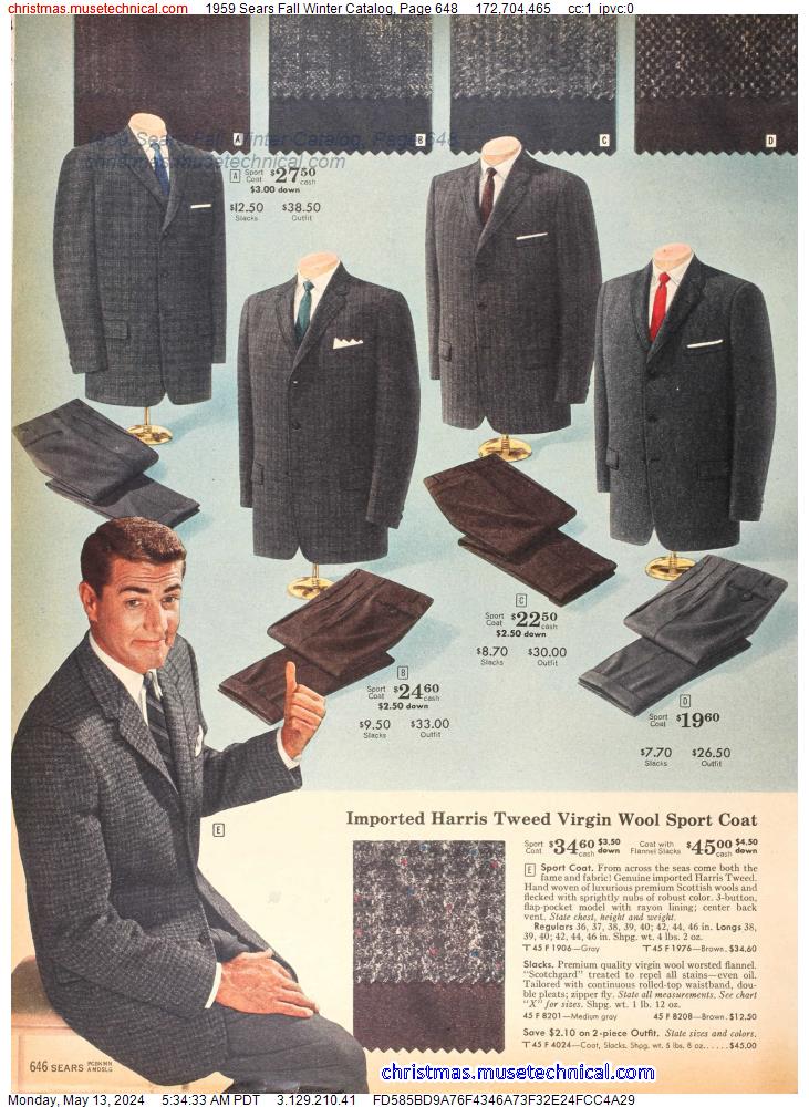 1959 Sears Fall Winter Catalog, Page 648