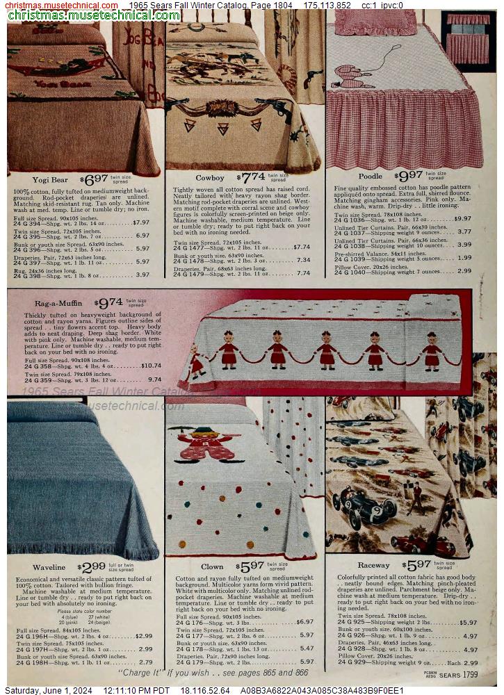 1965 Sears Fall Winter Catalog, Page 1804