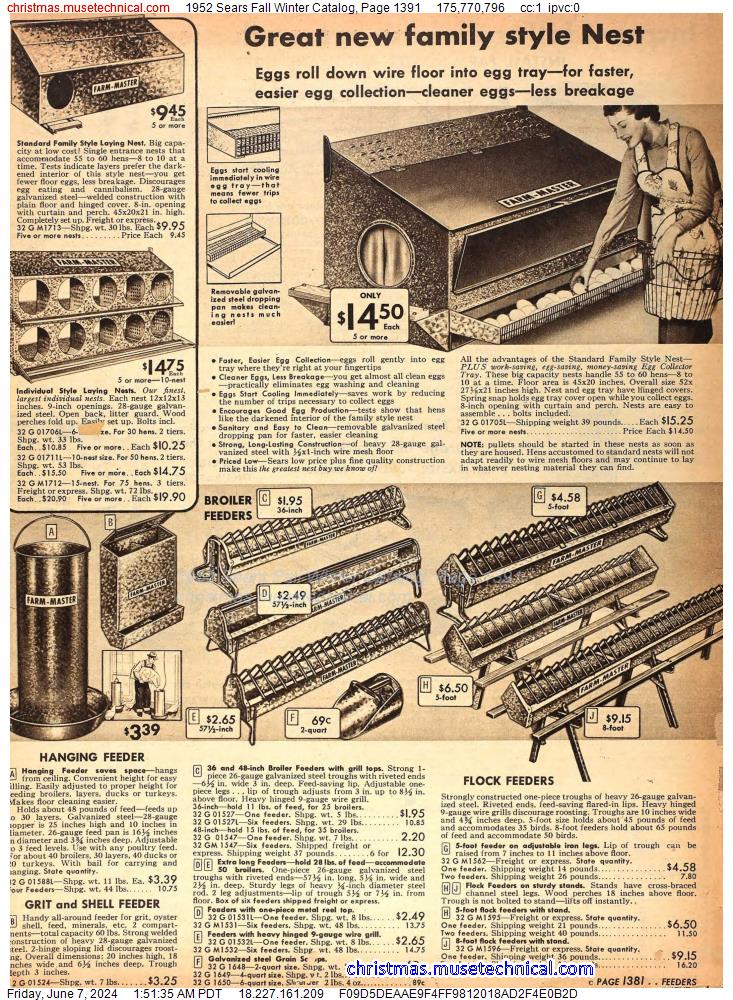 1952 Sears Fall Winter Catalog, Page 1391