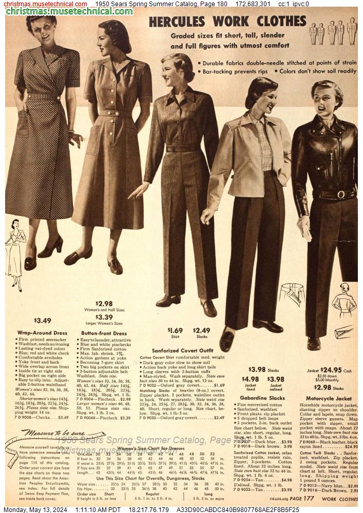 1950 Sears Spring Summer Catalog, Page 180