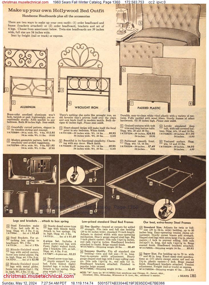 1960 Sears Fall Winter Catalog, Page 1360