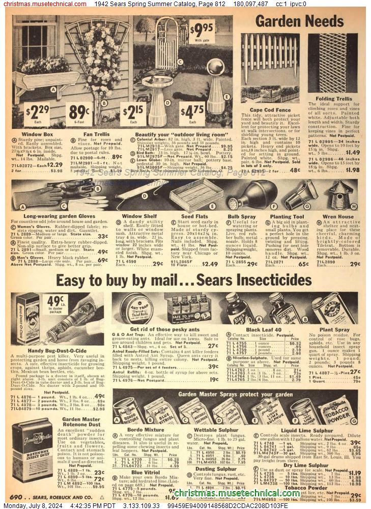1942 Sears Spring Summer Catalog, Page 812