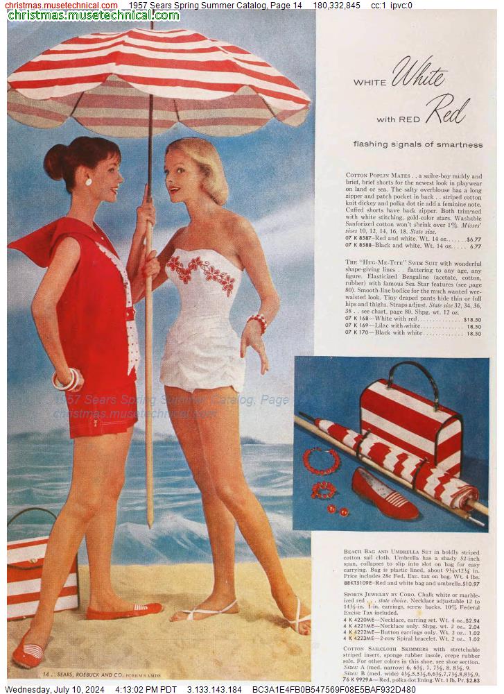 1957 Sears Spring Summer Catalog, Page 14