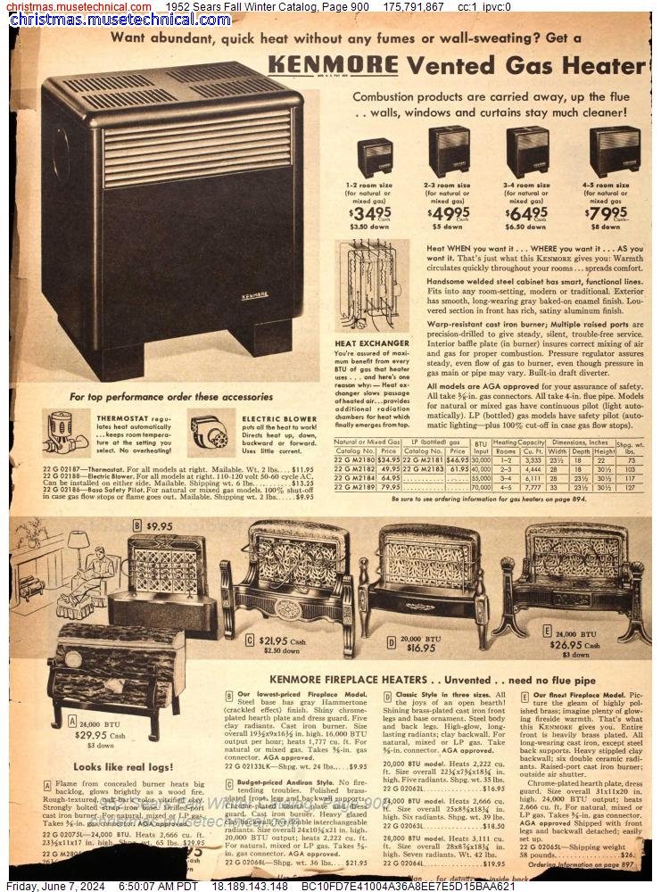 1952 Sears Fall Winter Catalog, Page 900