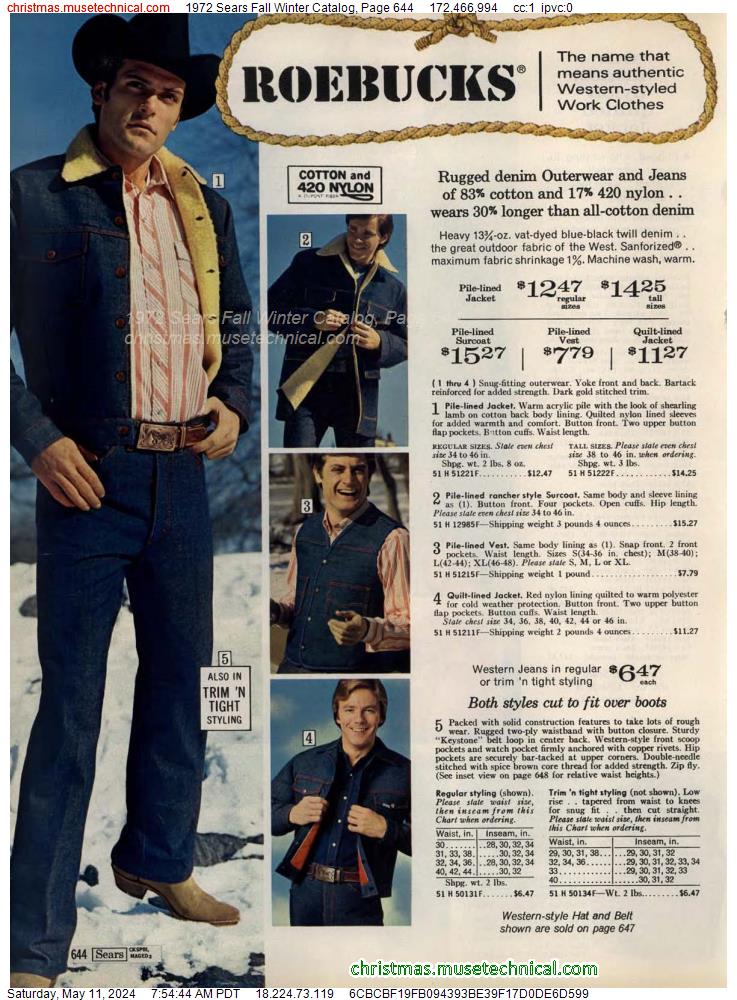 1972 Sears Fall Winter Catalog, Page 644