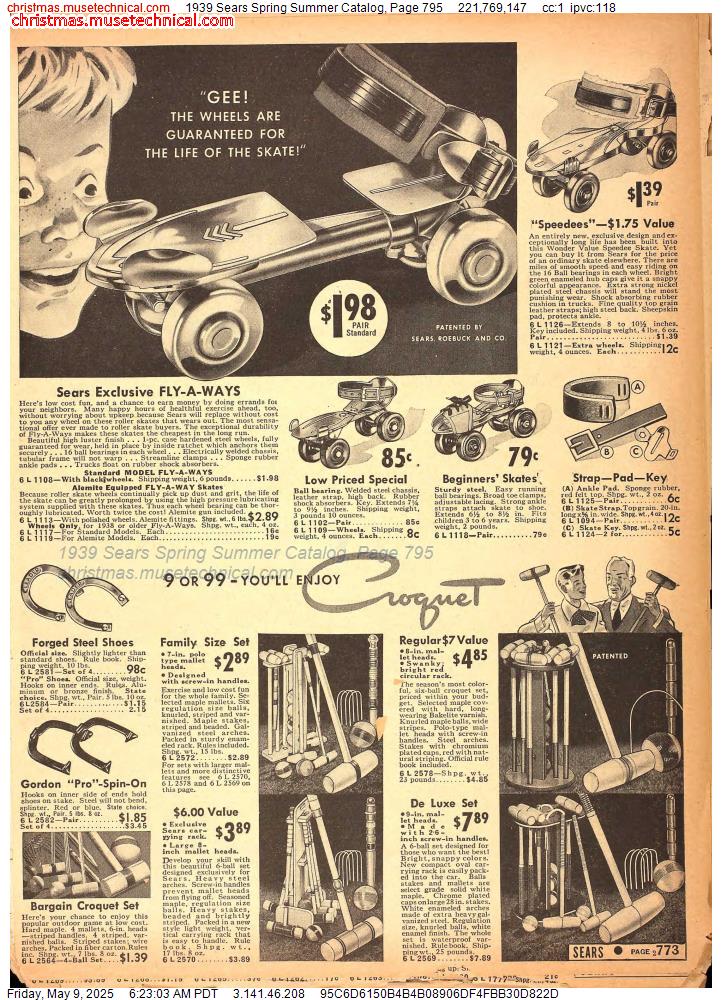 1939 Sears Spring Summer Catalog, Page 795
