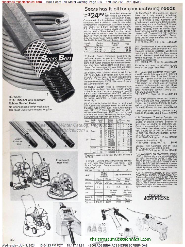 1984 Sears Fall Winter Catalog, Page 885