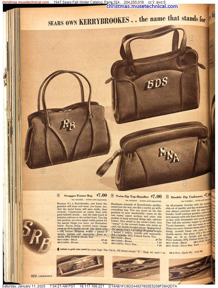 1947 Sears Fall Winter Catalog, Page 324