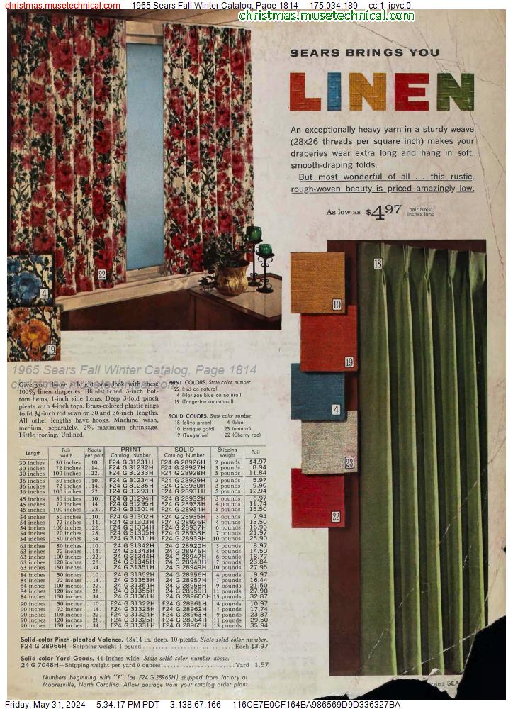 1965 Sears Fall Winter Catalog, Page 1814