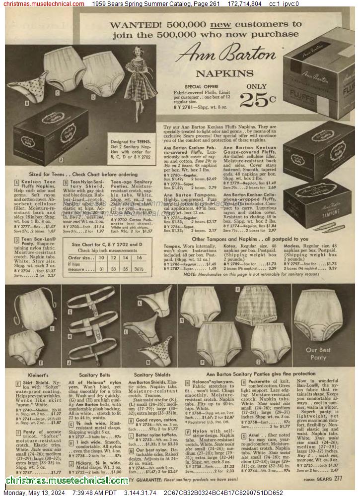 1959 Sears Spring Summer Catalog, Page 261