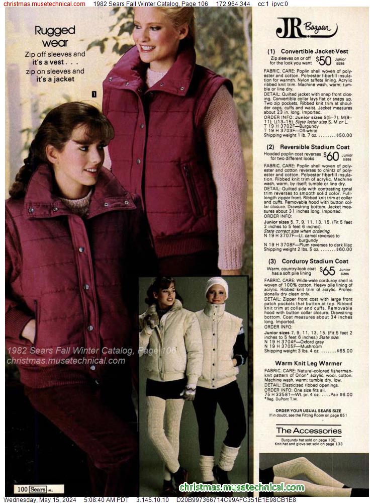 1982 Sears Fall Winter Catalog, Page 106