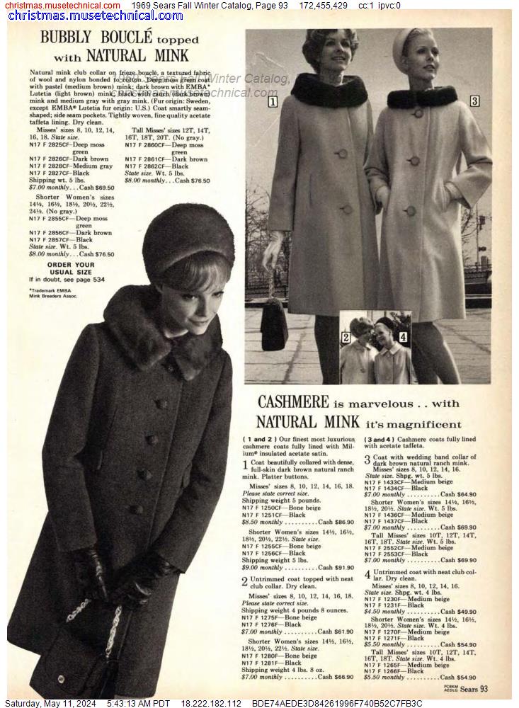 1969 Sears Fall Winter Catalog, Page 93