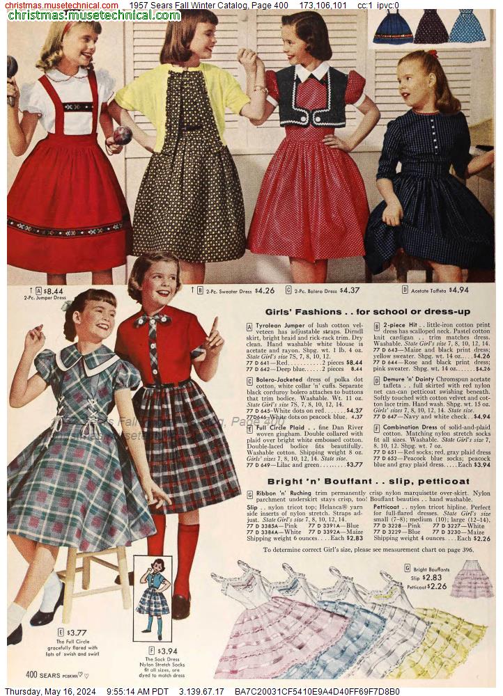 1957 Sears Fall Winter Catalog, Page 400