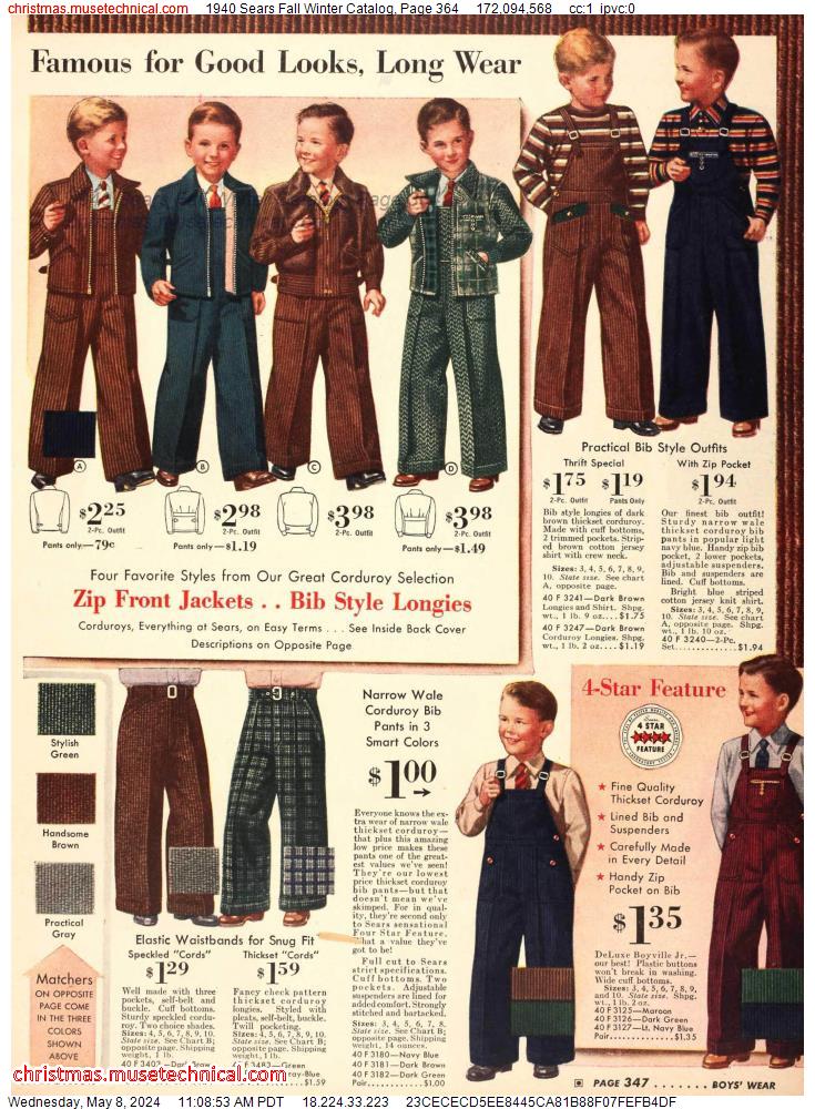 1940 Sears Fall Winter Catalog, Page 364