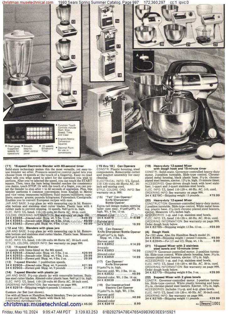 1980 Sears Spring Summer Catalog, Page 997