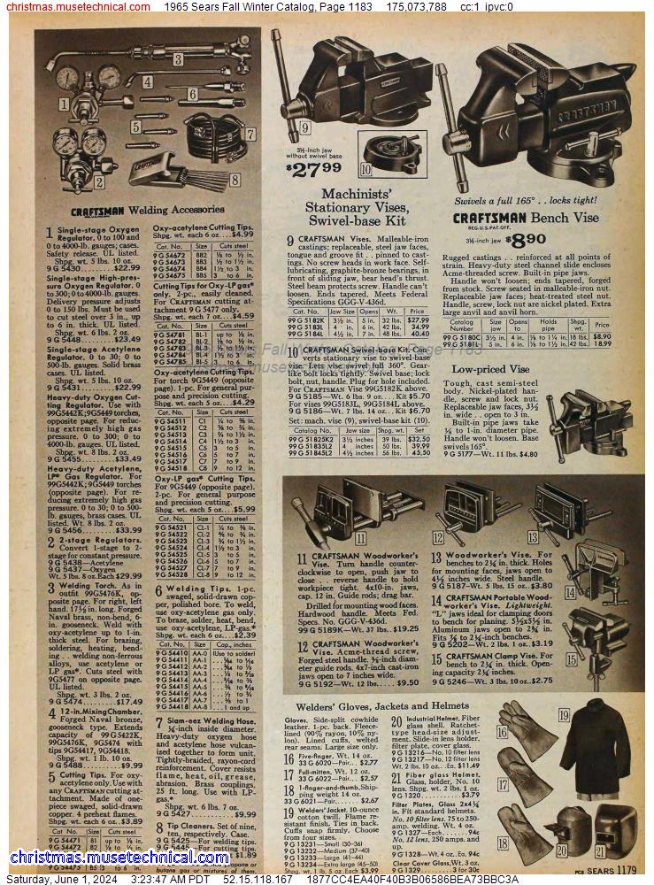 1965 Sears Fall Winter Catalog, Page 1183