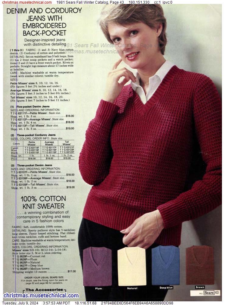 1981 Sears Fall Winter Catalog, Page 43
