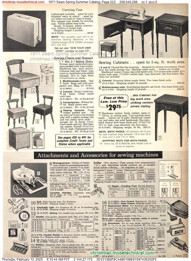 1971 Sears Spring Summer Catalog, Page 223