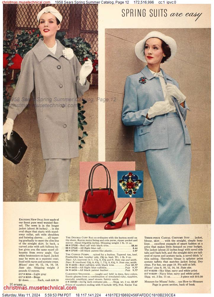 1958 Sears Spring Summer Catalog, Page 12