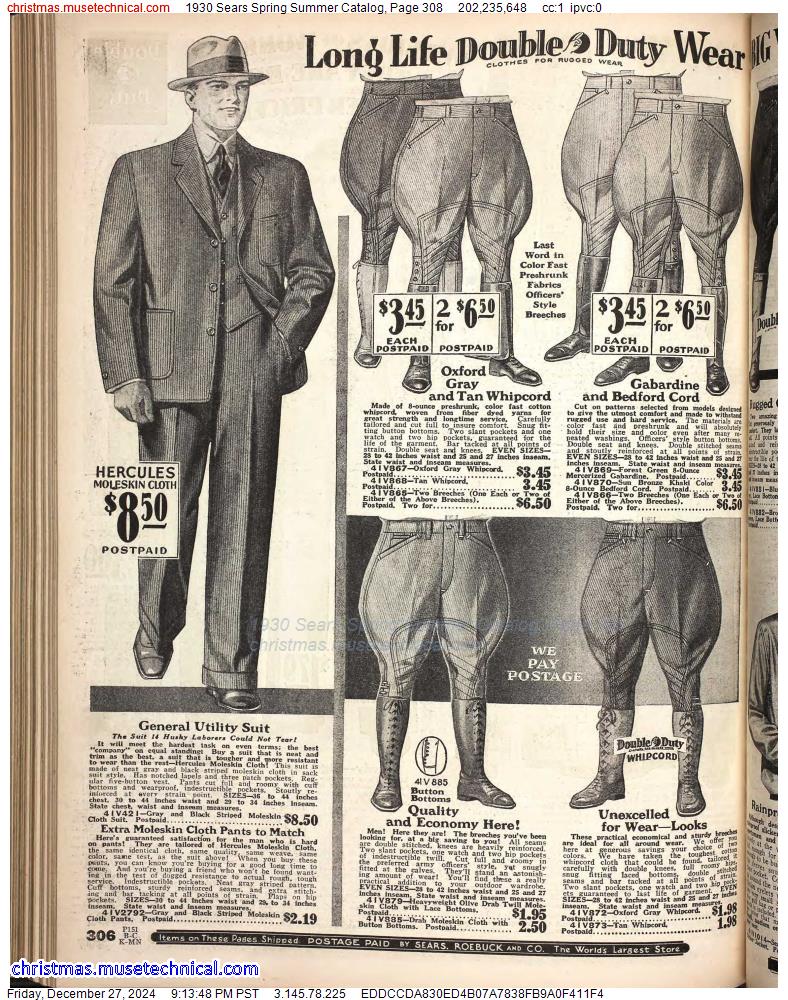 1930 Sears Spring Summer Catalog, Page 308