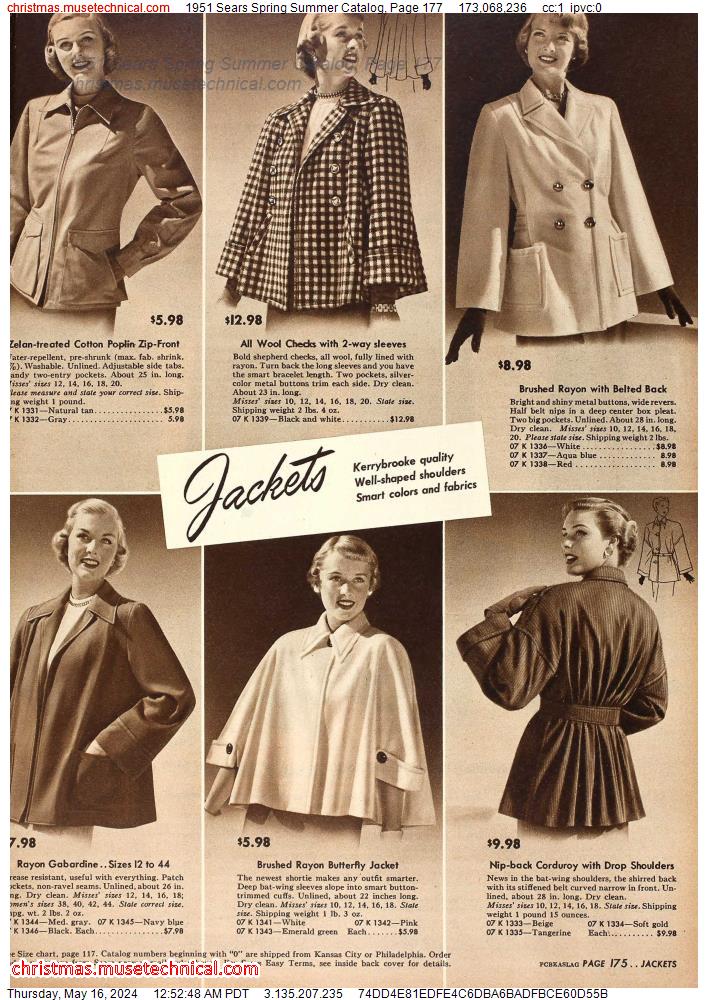 1951 Sears Spring Summer Catalog, Page 177
