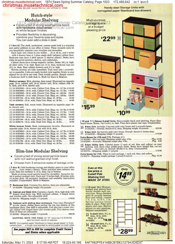 1974 Sears Spring Summer Catalog, Page 1023