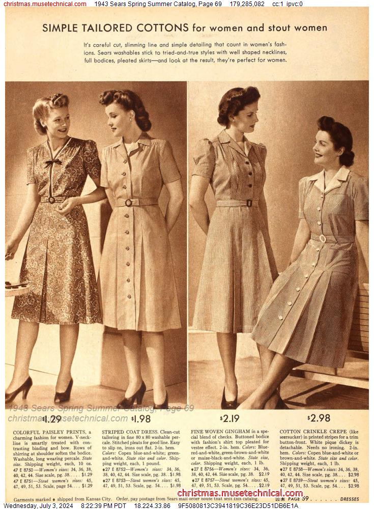 1943 Sears Spring Summer Catalog, Page 69