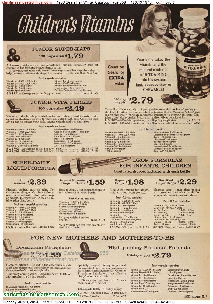 1963 Sears Fall Winter Catalog, Page 858