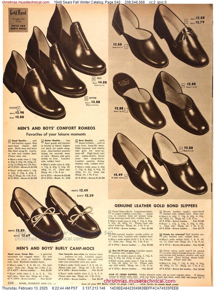 1949 Sears Fall Winter Catalog, Page 540