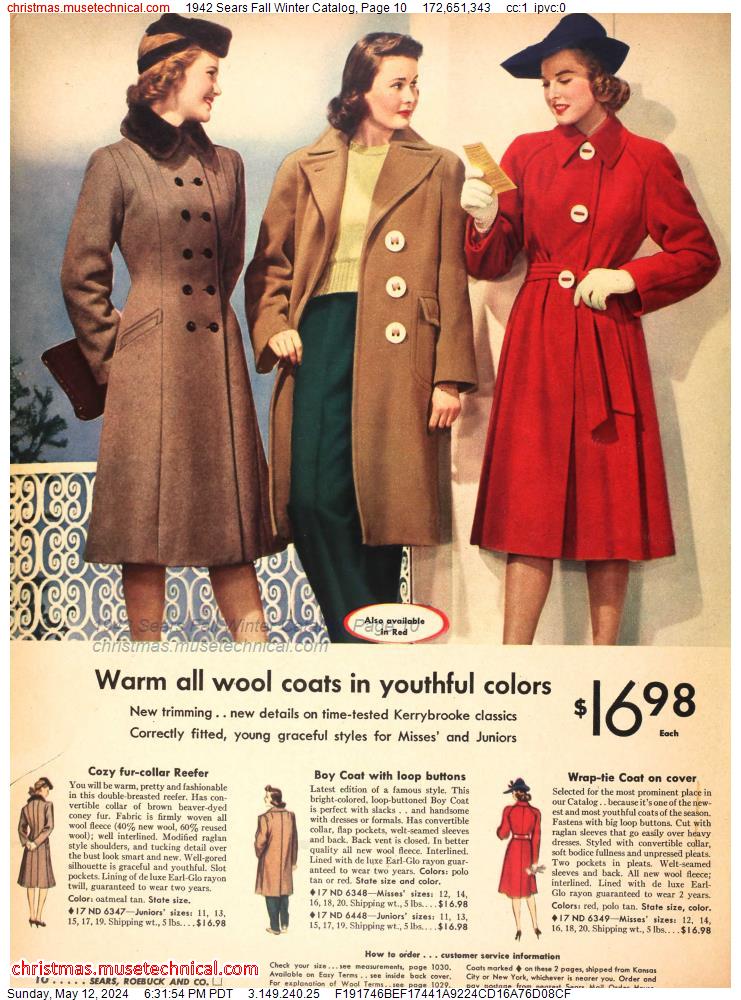 1942 Sears Fall Winter Catalog, Page 10