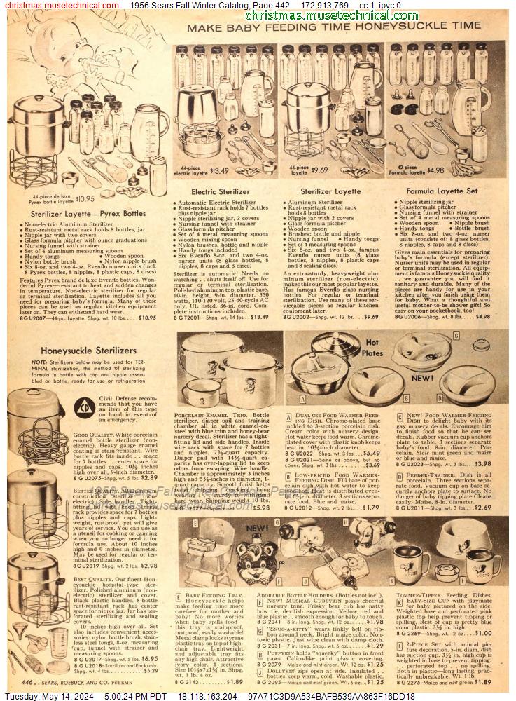 1956 Sears Fall Winter Catalog, Page 442