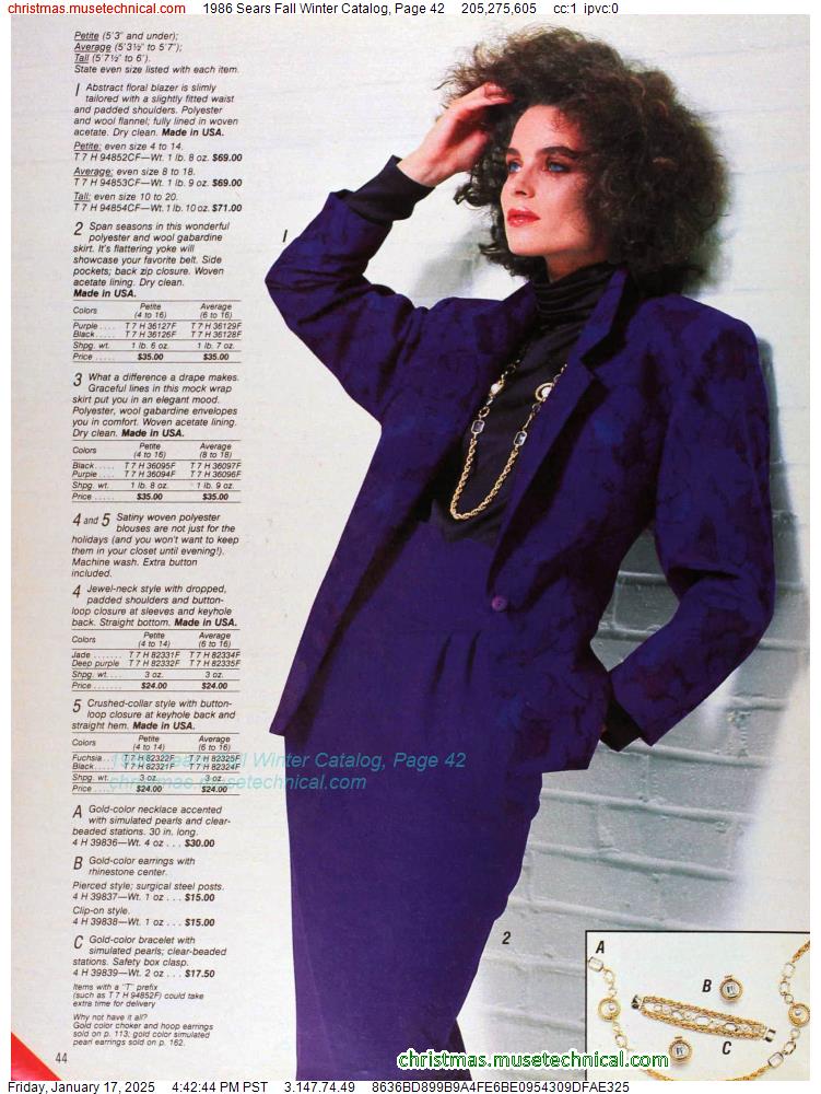 1986 Sears Fall Winter Catalog, Page 42