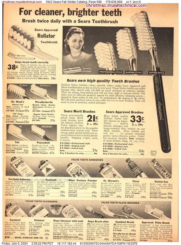 1942 Sears Fall Winter Catalog, Page 586