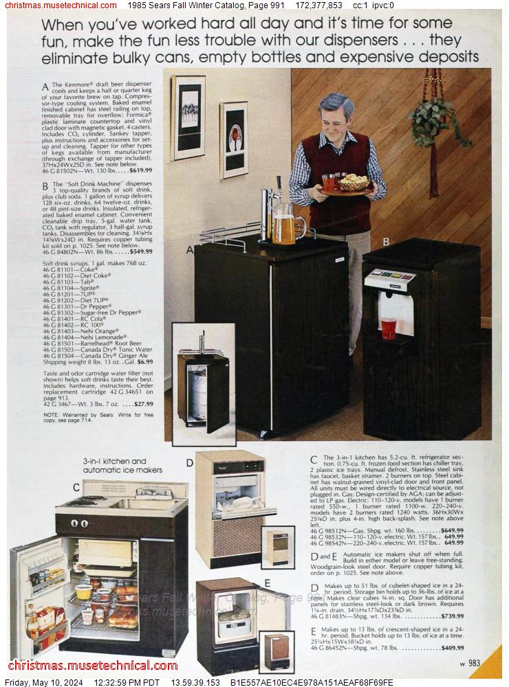 1985 Sears Fall Winter Catalog, Page 991