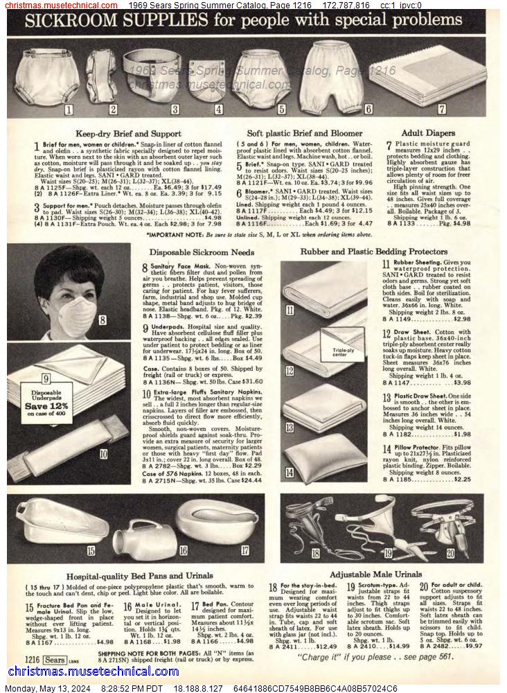 1969 Sears Spring Summer Catalog, Page 1216
