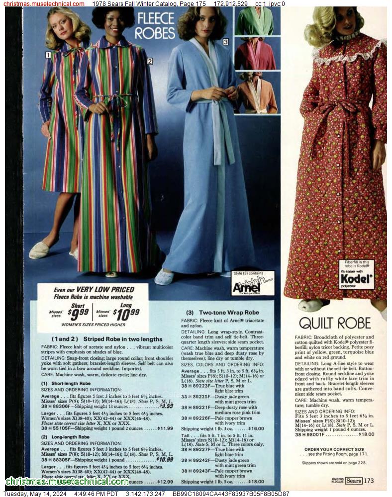 1978 Sears Fall Winter Catalog, Page 175