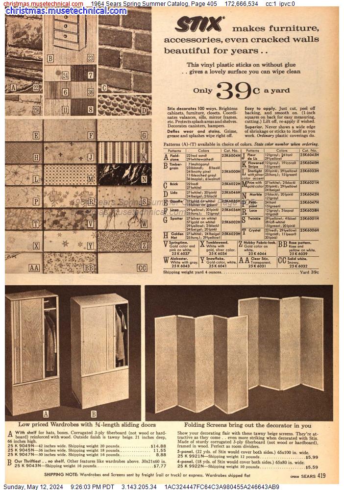1964 Sears Spring Summer Catalog, Page 405
