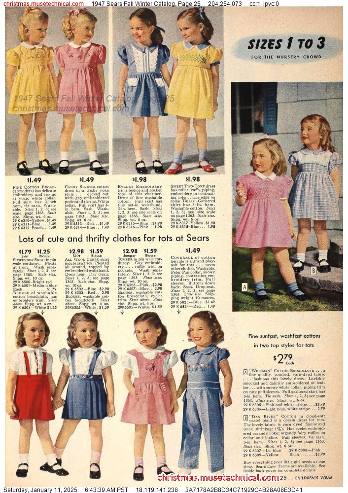 1947 Sears Fall Winter Catalog, Page 25