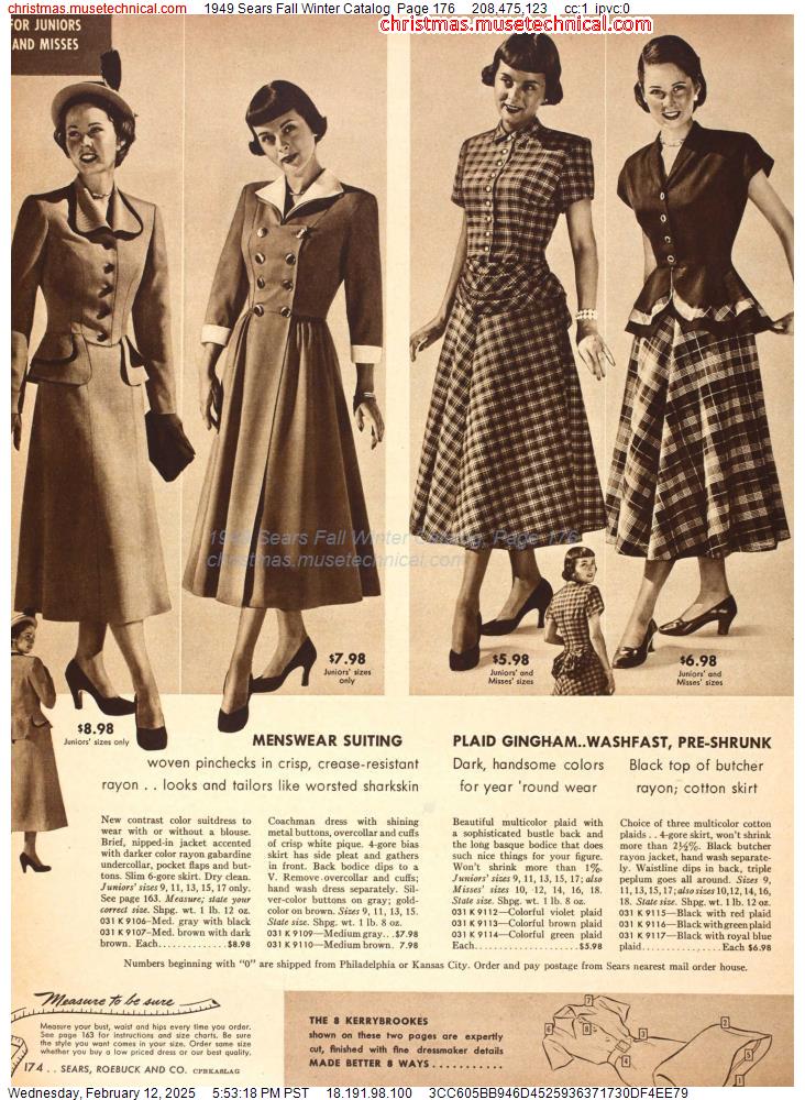 1949 Sears Fall Winter Catalog, Page 176